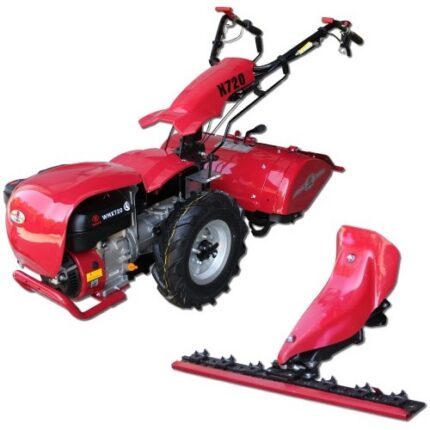 Motocultor DKD WMX 720 cu freza tractata si cositoare cu latime mare de lucru si coarne reglabile in toate directiile