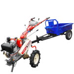 Motocultor Kama KDT 910CE diferential pornire electrica motor 9 CP Diesel 3+1 viteze roti cauciuc 4.00x10" + Remorca