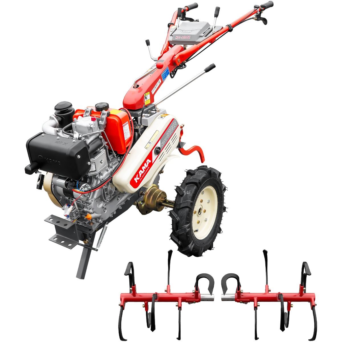 kdt910ce_set_freza_de_adancime Motocultor Kama KDT 910CE diferential pornire electrica motor 9 CP Diesel 3+1 viteze roti cauciuc 4.00x10" + Set freza de adancime - imagine 1